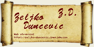 Željko Dunčević vizit kartica